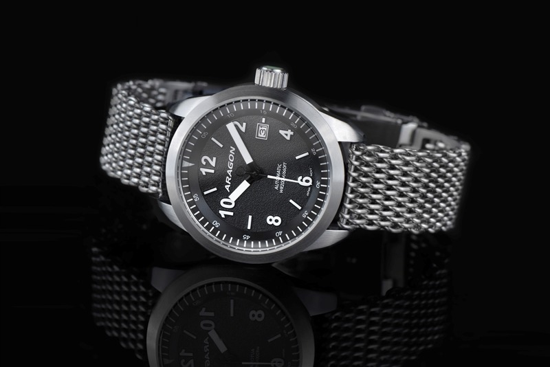 ARAGON Caprice NH35 Automatic Black 44mm Mesh Bracelet