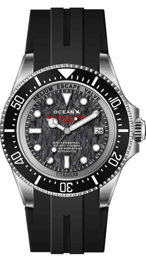 OceanX Sharkmaster 1000 44mm Titanium Grey Automatic Limited Edition Rubber