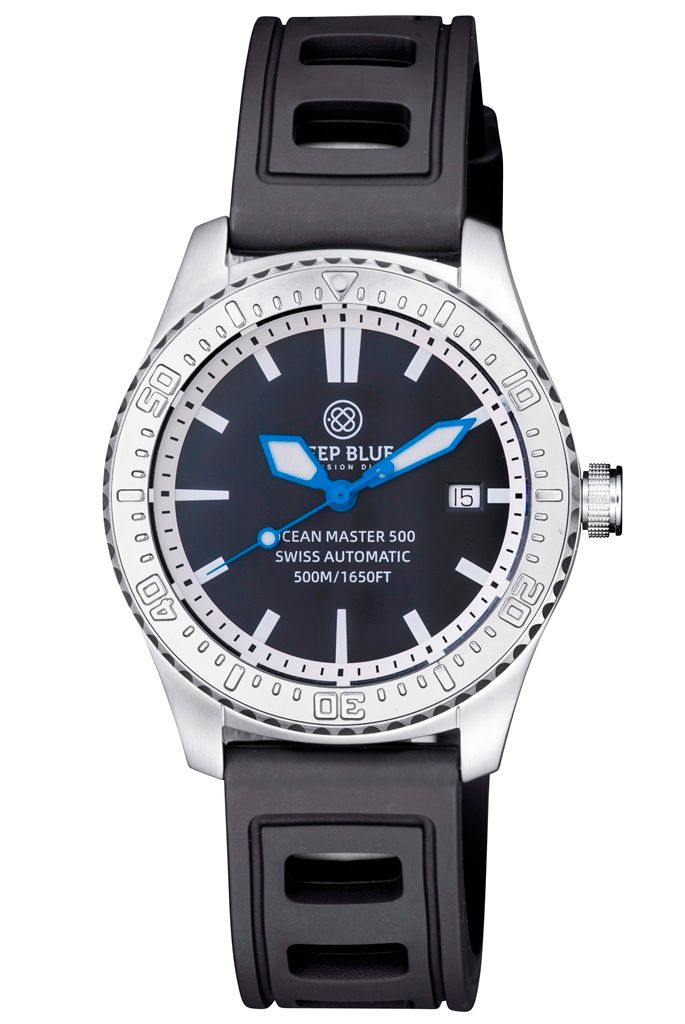Deep Blue Ocean Master 500 Swiss Automatic 40 mm Black Blue II Gummiarmband