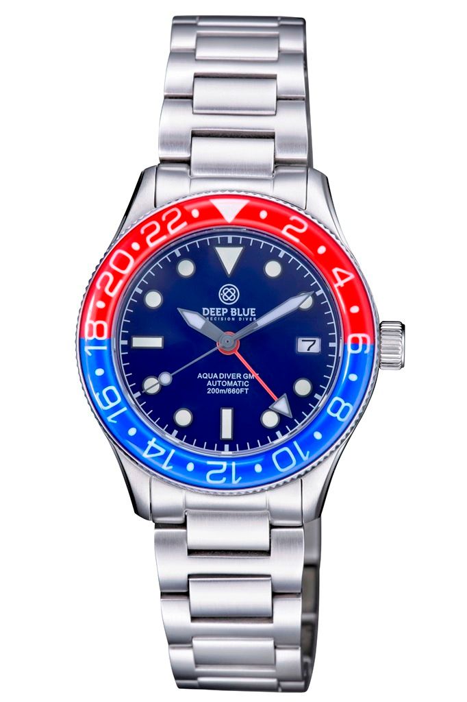 Deep Blue Aqua Diver 40mm Blue-Red-Blue