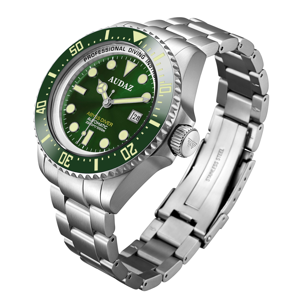 Audaz Abyss Diver Green 1000m Automatic inkl. Gummiarmband