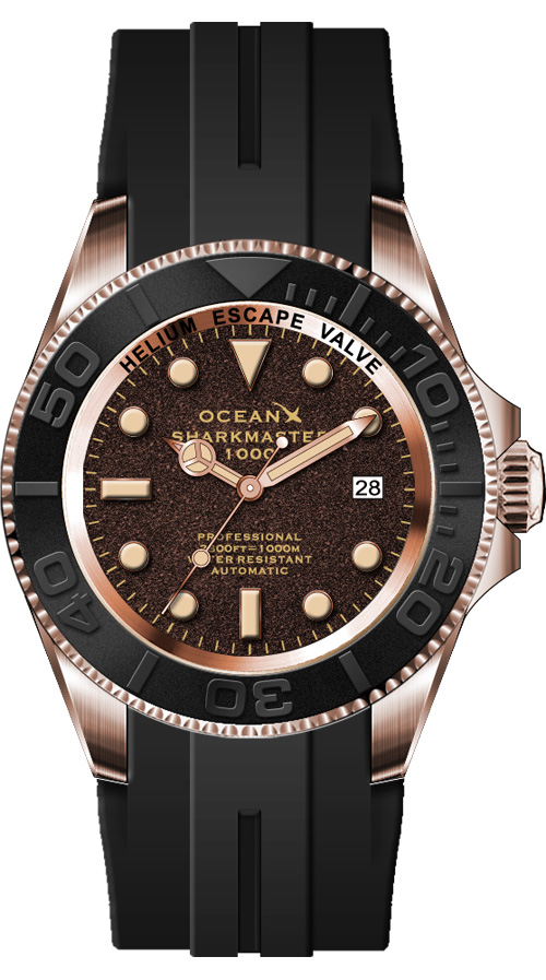 OceanX Sharkmaster 1000 Brown-Black Sandblast Rubber Automatic