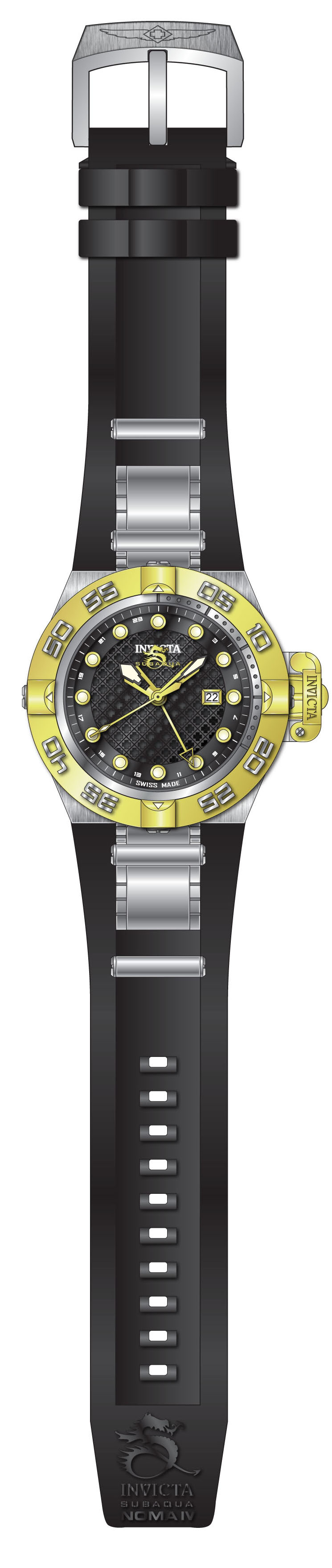 Invicta 1157 Subaqua Gummiarmband