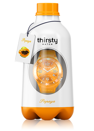 Thirsty Armbanduhr Silikon Papaya