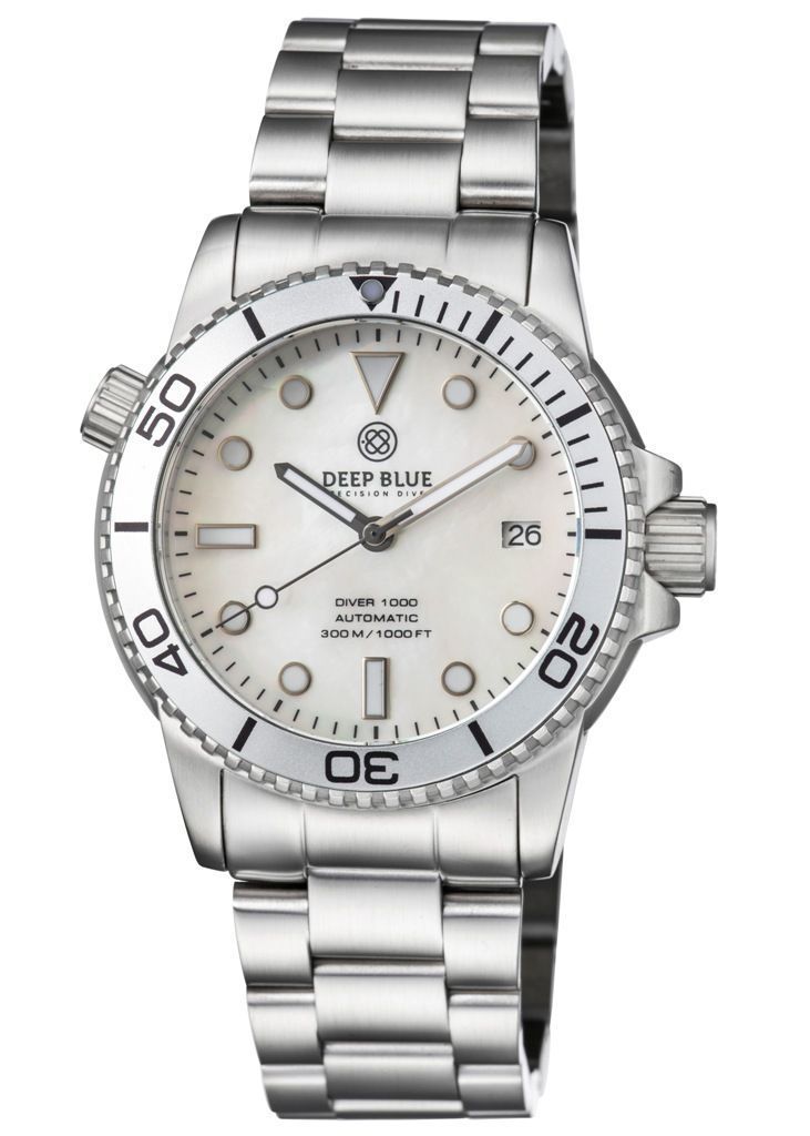 Deep Blue Diver 1000 Silver-White-MOP-Steel