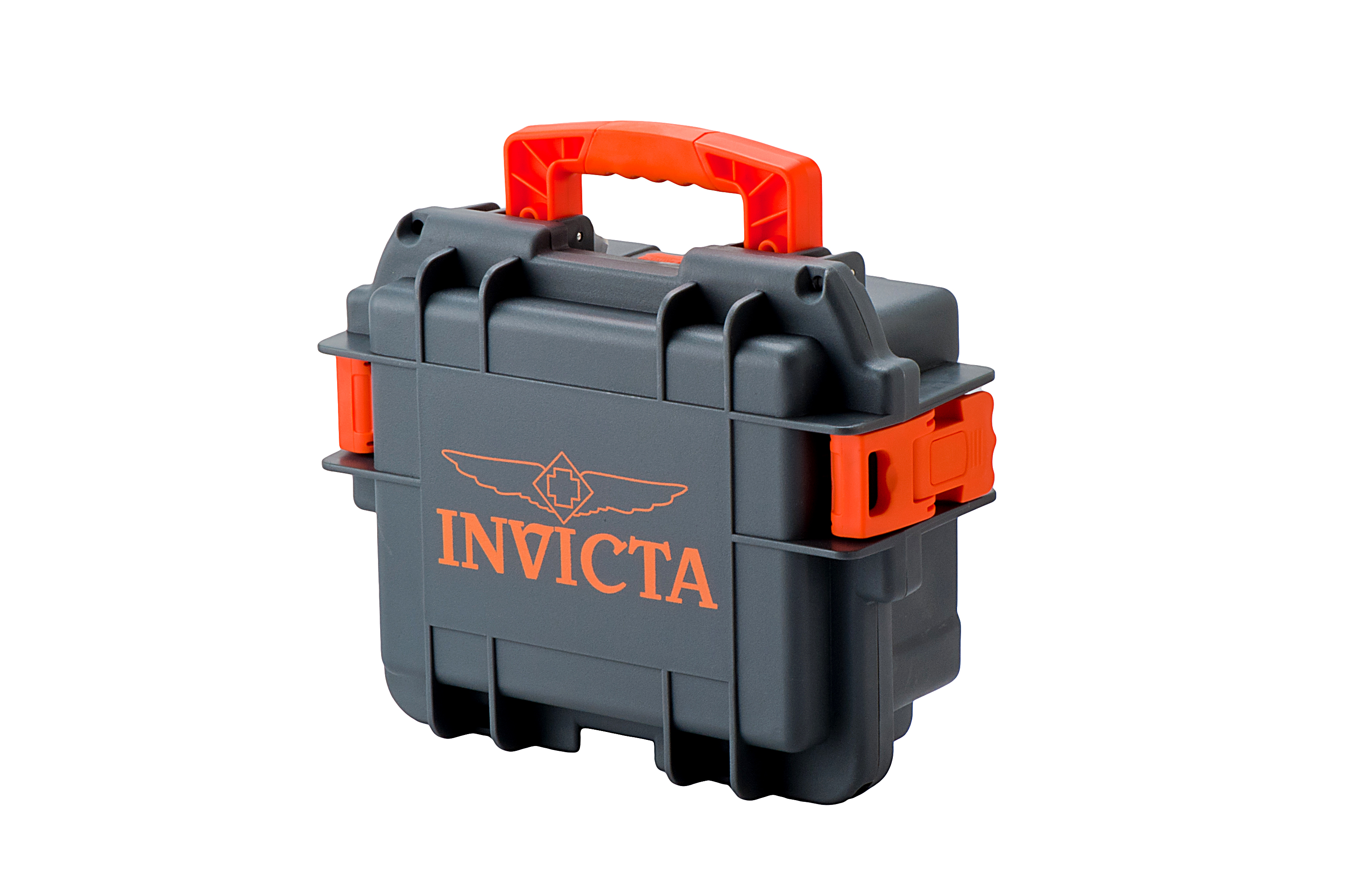 Invicta Stoßfester Uhrenkoffer Grau-Orange 3