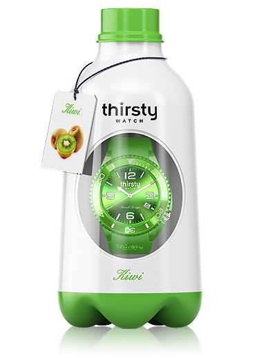 Thirsty Armbanduhr Silikon Kiwi