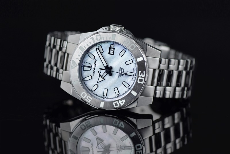 ARAGON Silverjet NH37 White MOP 44mm