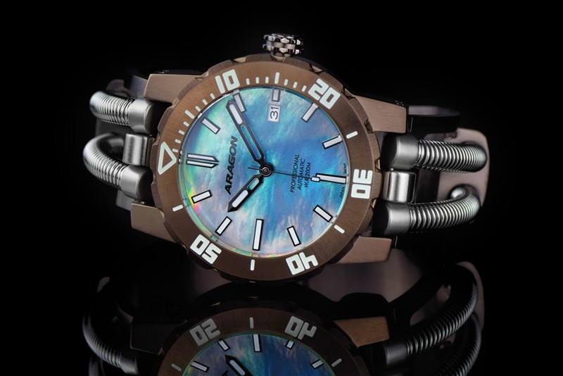 ARAGON Hydraumatic G9 NH35 Automatic Mother of Pearl Braun 50mm