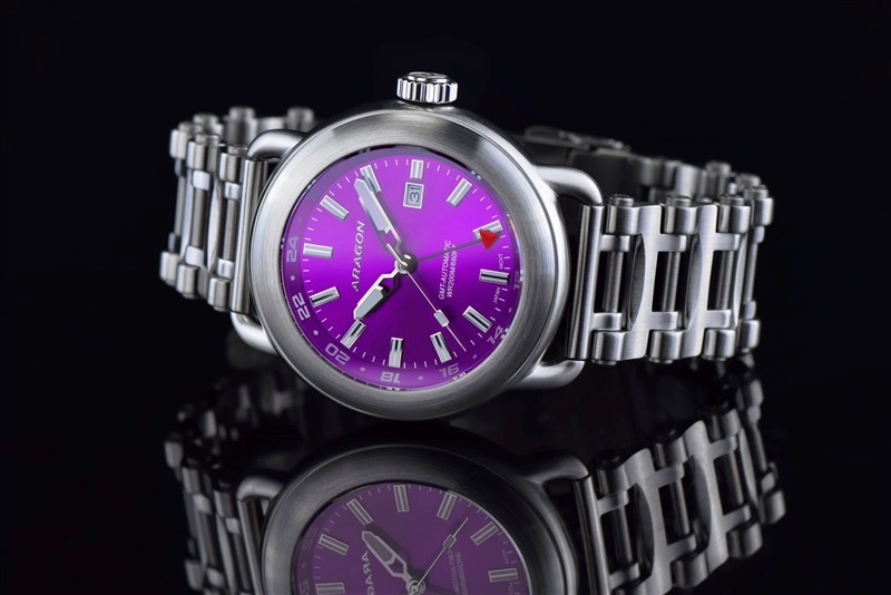 ARAGON Millipede EVO GMT NH34 Automatic Purple 50mm