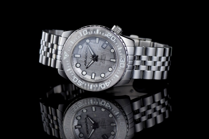 ARAGON EVO Meteorite Swiss Automatic Titanium Damascus Silver 45mm Limited Edition