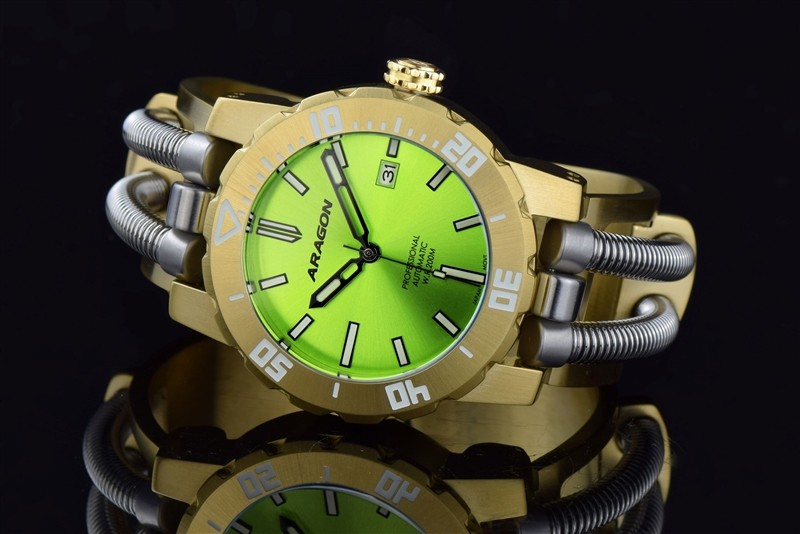 ARAGON Hydraumatic G9 NH35 Automatic Lime Gold 50mm