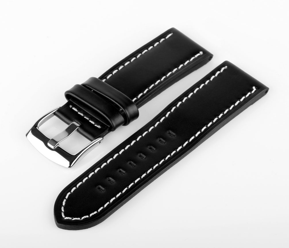 Uhren Lederarmband Schwarz-Weiß XXL MX10