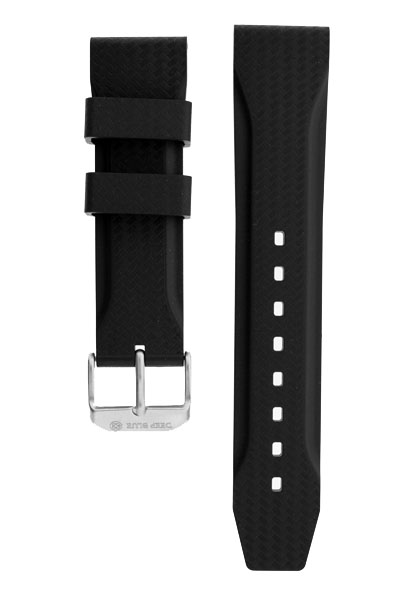 Deep Blue Gummiarmband Italian Carbon Diver 22 mm