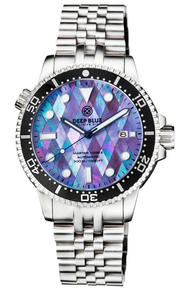 Deep Blue Master 1000 II Diamond Pattern MOP II Steel