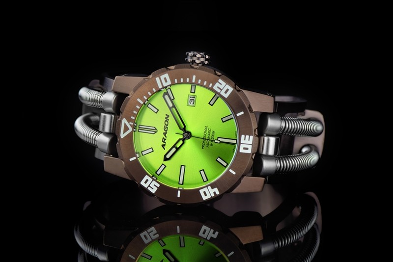 ARAGON Hydraumatic G9 NH35 Automatic Lime Brown 44mm