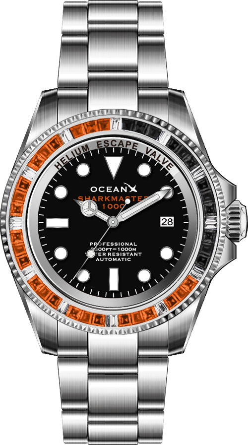 OceanX Sharkmaster 1000 Black-Orange-Black Automatic Limited Edition