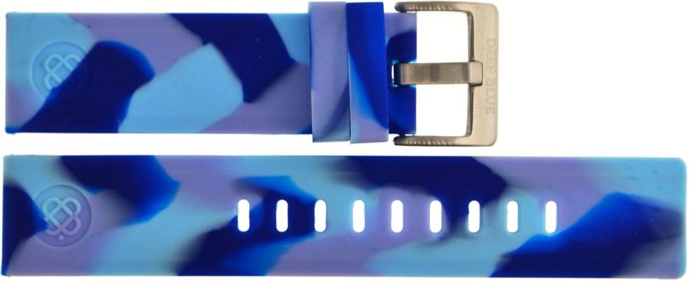 Deep Blue Camoflauge Blue / Green Gummiarmband 22mm