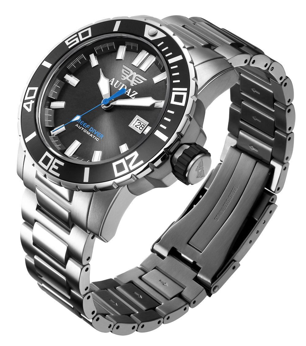 Audaz Reef Diver Grey 45mm Automatic inkl. Gummiarmband