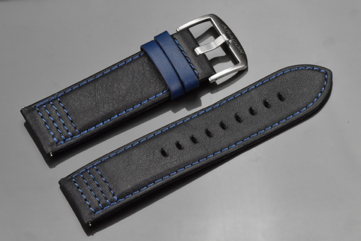 ARAGON Lederarmband 26mm Black-Blue SL