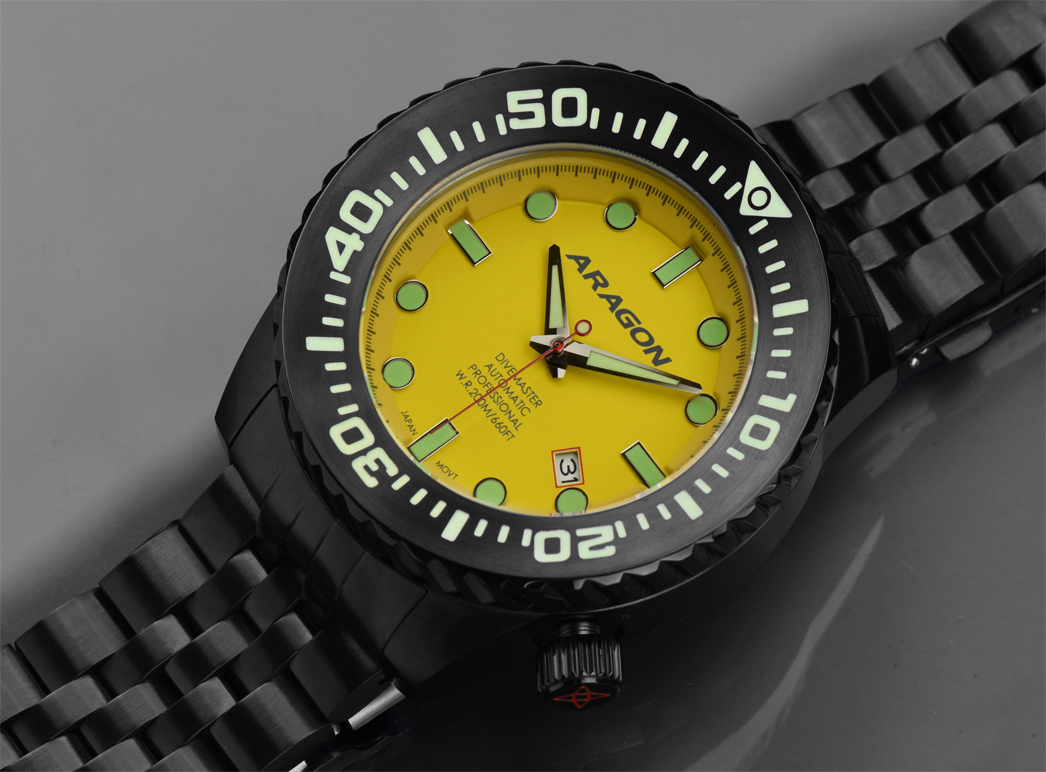 ARAGON Divemaster EVO 50 mm Automatic Yellow IP