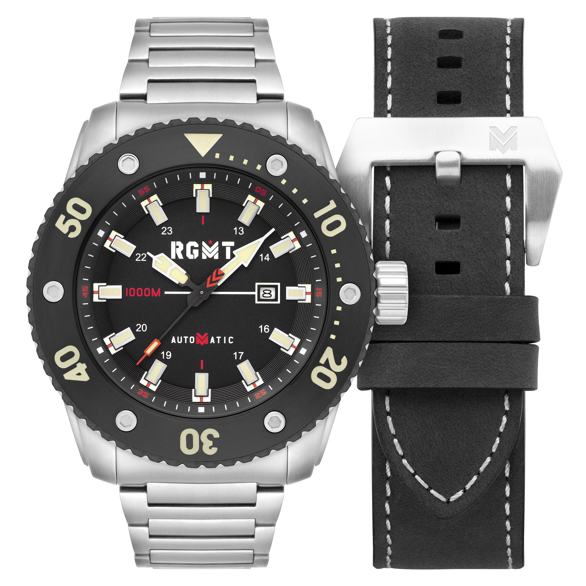 RGMT All-Brite Stealth Black 54mm Automatic Set Inkl. Gummiarmband