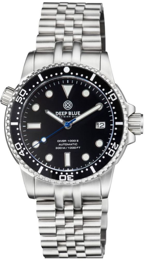 Deep Blue Master 1000 II Black-Black-Blue Steel