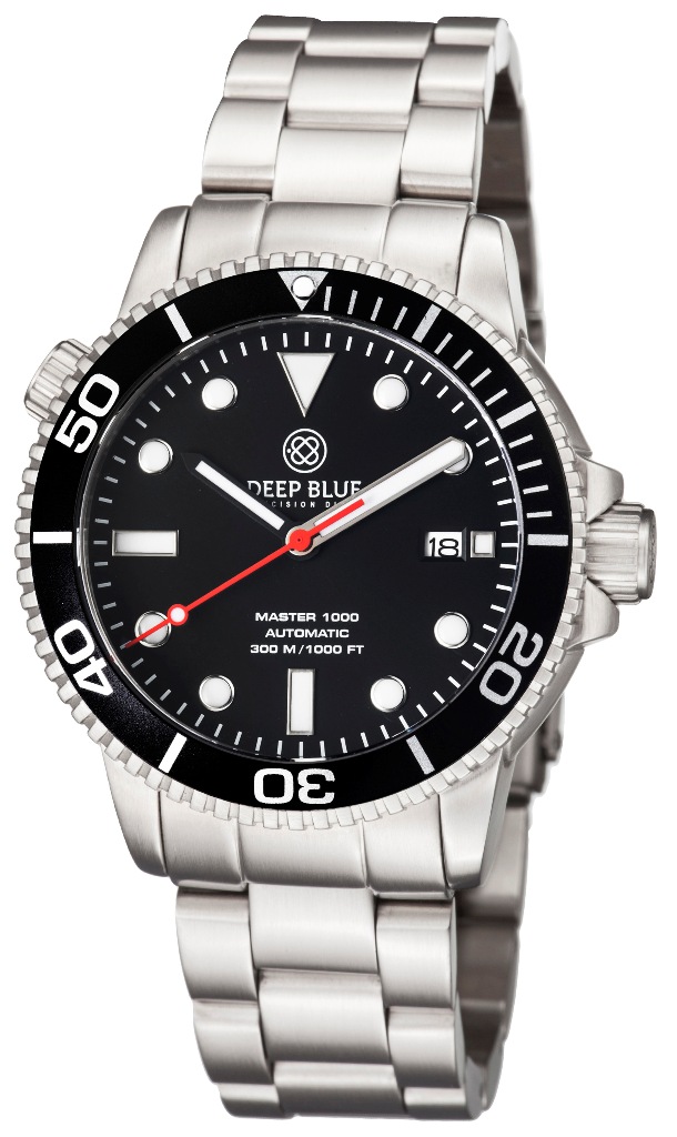 Deep Blue Master 1000 Black-Black-Red-Steel