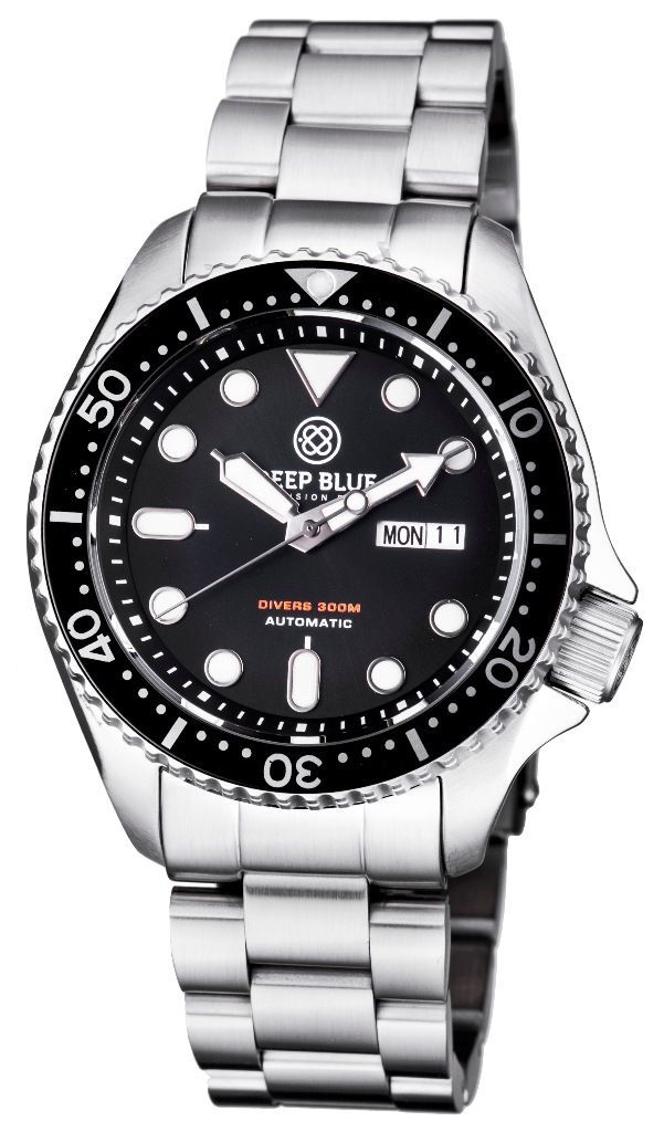 Deep Blue Military Diver 300 Automatic Black Steel