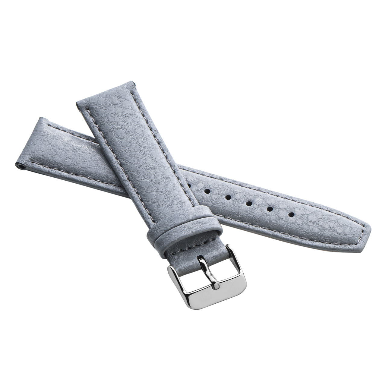 Lederarmband Grau WB60 Silber Gold  Genarbt Gepolstert Uhrenarmband