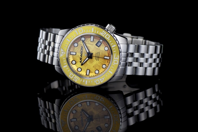 ARAGON EVO Meteorite Swiss Automatic Titanium Damascus Gold 45mm Limited Edition