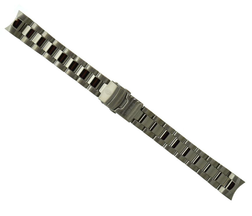 Deep Blue Oyster Polished Edelstahl-Armband 22mm