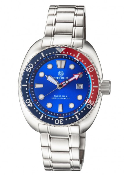 Deep Blue Military Diver 300 Blue-Red Steel