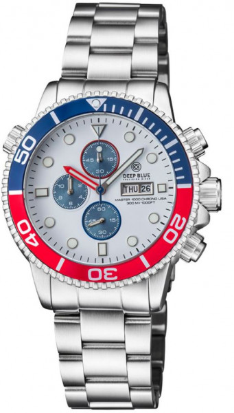 Deep Blue Master 1000 Chrono White-Blue-Red USA Steel