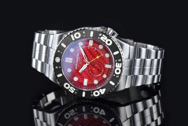 ARAGON Enforcer Power Reserve Red 50mm Auto Limited Edition