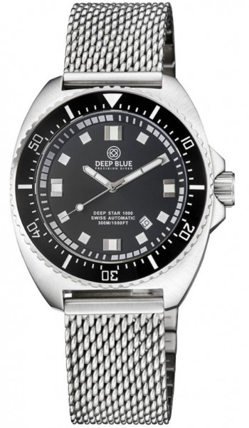 Deep Blue Star 1000 Black-White Swiss Vintage Steel