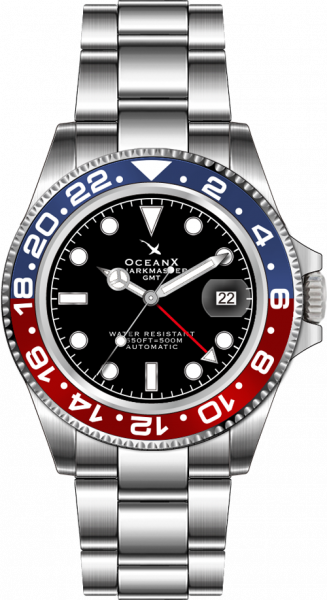 OceanX Sharkmaster GMT 42mm Black Blue-Red Automatic