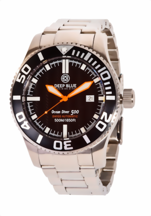 Deep Blue Ocean Diver 500m Black Orange