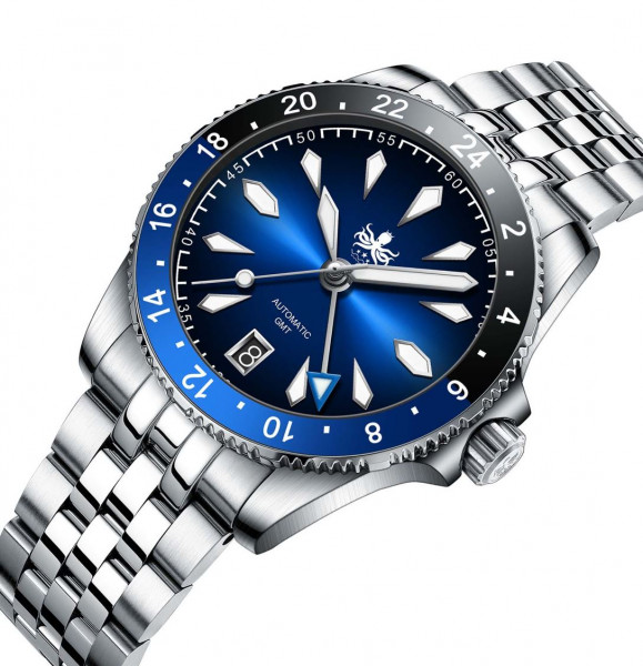 Phoibos Voyager GMT Navy Blue 200m Diver Automatic