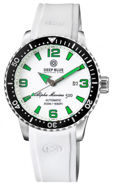 Deep Blue Pro Alpha Marine 500m 44mm Black-White Full White-Green Rubber