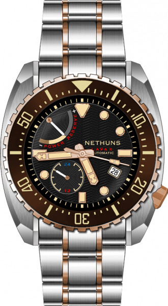 Nethuns Lava II Black Rosegold-IP Power Reserve Automatic Limited Edition