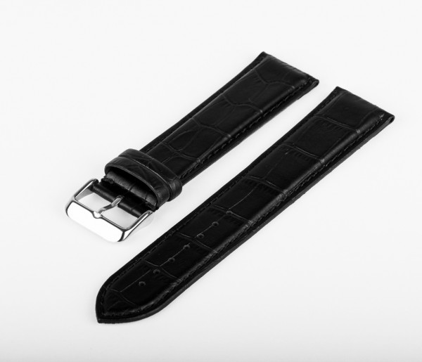 Lederarmband Kroko Schwarz