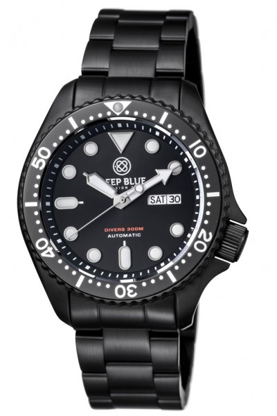 Deep Blue Military Diver 300 Automatic Black PVD Steel