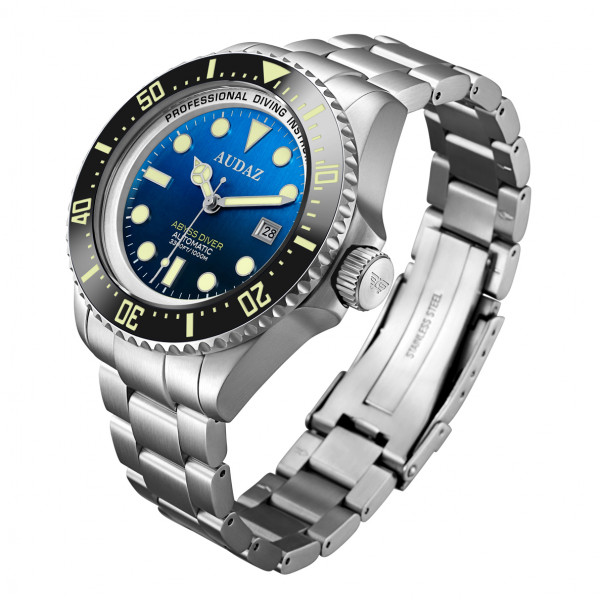 Audaz Abyss Diver Blue-Black Gradient 1000m Automatic inkl. Gummiarmband