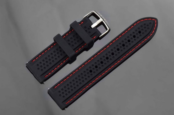 ARAGON Gummiarmband 24 mm Black-Red