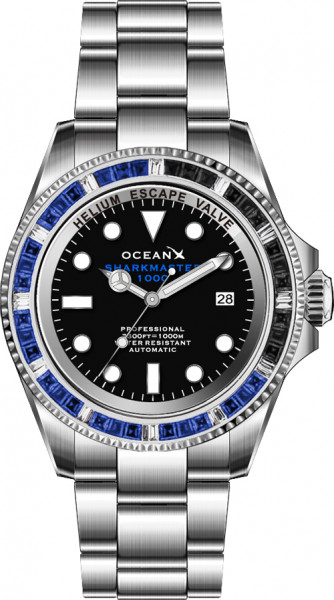 OceanX Sharkmaster 1000 Black Black-Blue Automatic Limited Edition