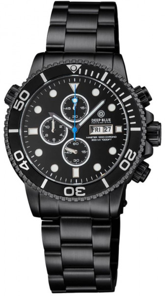 Deep Blue Master 1000 Chrono Black-Black-PVD Steel