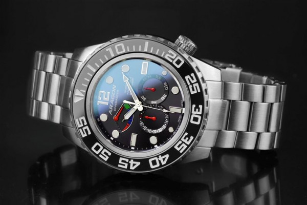 ARAGON Divemaster IV 50mm NE20 Power Reserve Black Automatic