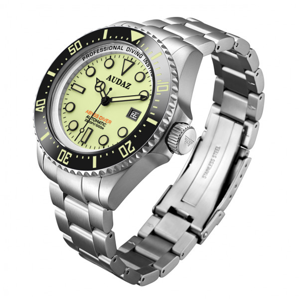 Audaz Abyss Diver Yellow Lume 1000m Automatic inkl. Gummiarmband
