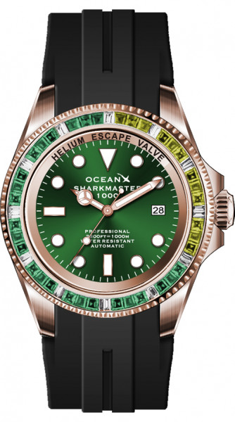 OceanX Sharkmaster 1000 Green Green-Yellow Rubber Automatic Limited Edition